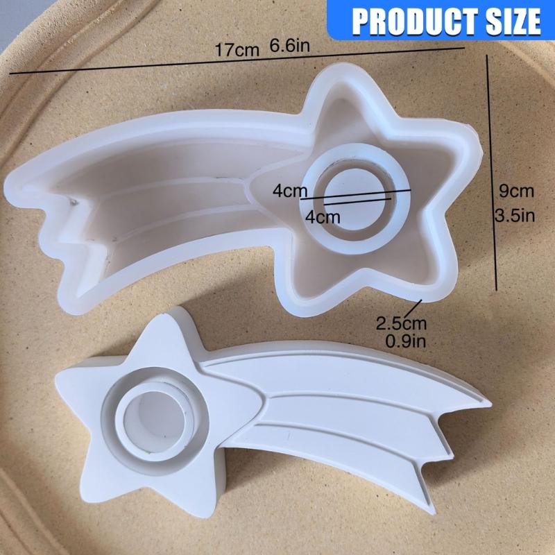 Star Silicone Candlestick Molds Heat Resistant For Epoxy Resin Candle Tealight Holder Christmas Home Decoration