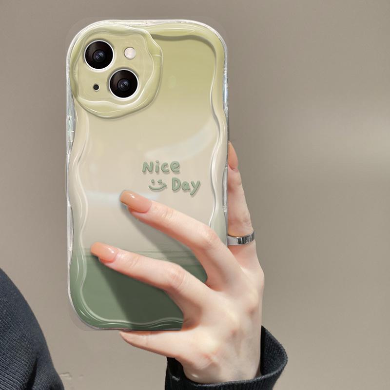 Anwendbar auf Apple 14 Handyhülle für Damen IPhone 13 Promax Transparent Farbverlauf Schmutz 11/12 Creme Muster