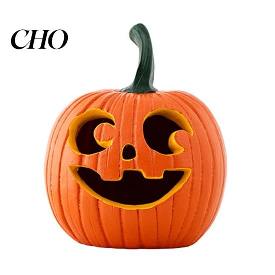 Halloween Dining Table Decor Pumpkin Figurine Spooky Resin Curved Sculpture Autumn Farmhouse Long-lasting Decoration for Front Porch Mantel Home Desk