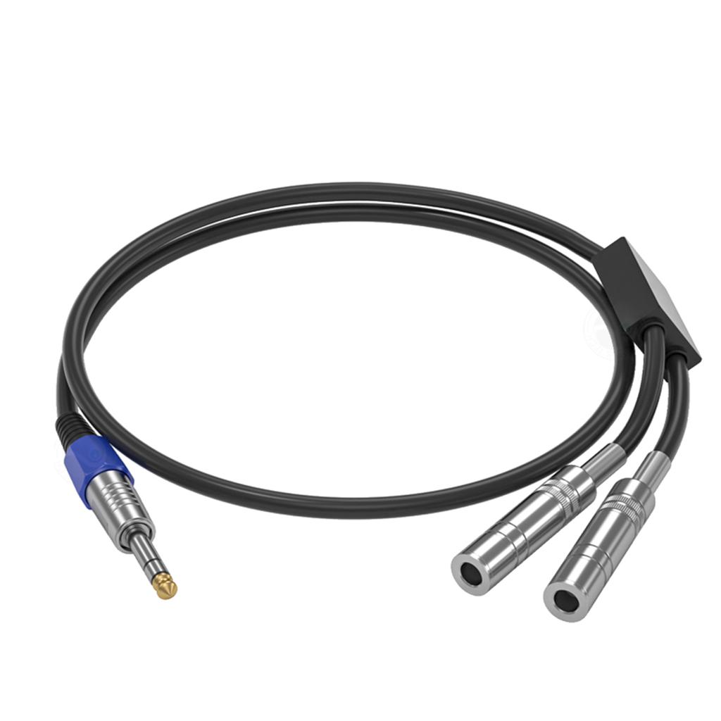 Gold Plated 6.35mm 1/4 Inch Splitter Y Cable 1/4 Inch 6.35mm To Dual 1/4 Inch 6.5mm Jack Audio Aux Cable for PC Mixer