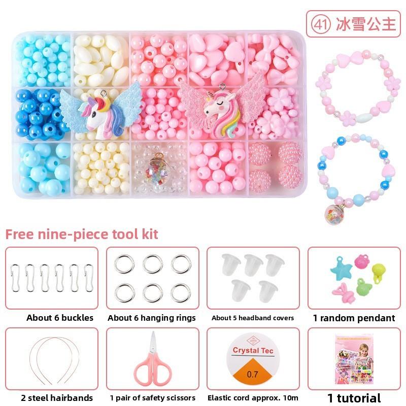 Children Bead Crafting Set Colorful Plastic Materials Handmade Accessories Gift