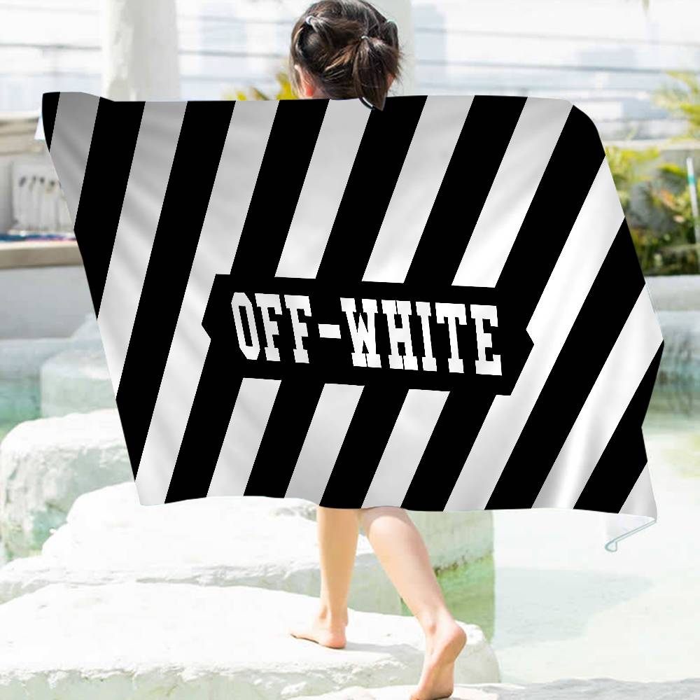 Fashion LOGO O-Off W-White Beach Towel Colorful Bath Towels Girl Microfiber Quick Dry Sand Free Beach Yoga Spa Gym Pool