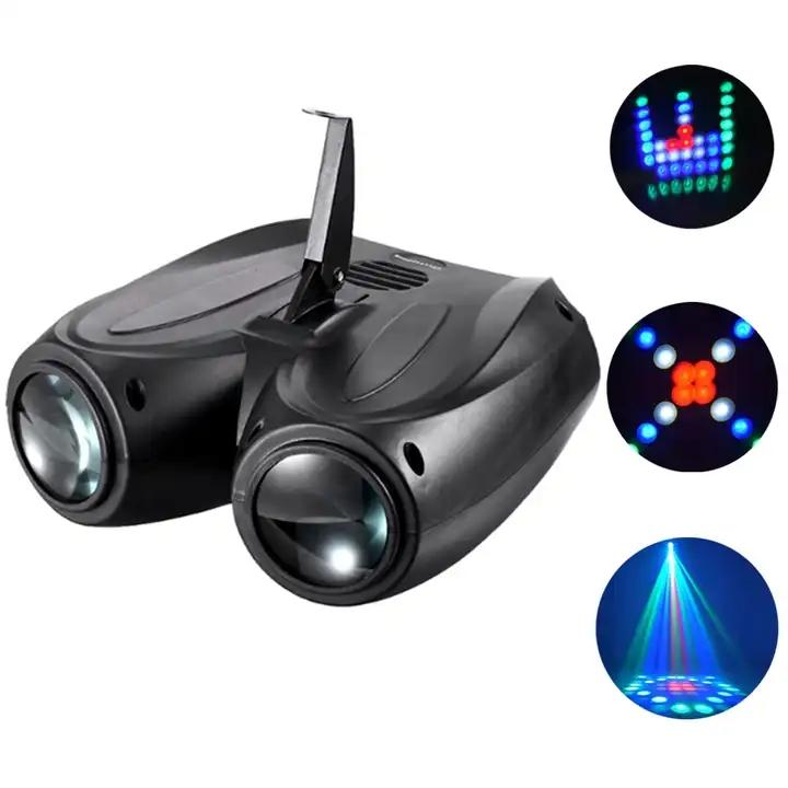 HOT 64/128 LEDs Pattern Stage Light RGBW Double Head Airship Disco Light Projector DJ Wedding Party Cool Effect Stage Lighting