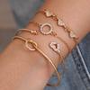 Hot-selling creative pieces inlaid with rhinestones, twists, imitation pearls and other multi-shape bracelet sets, women's stacked jewelry