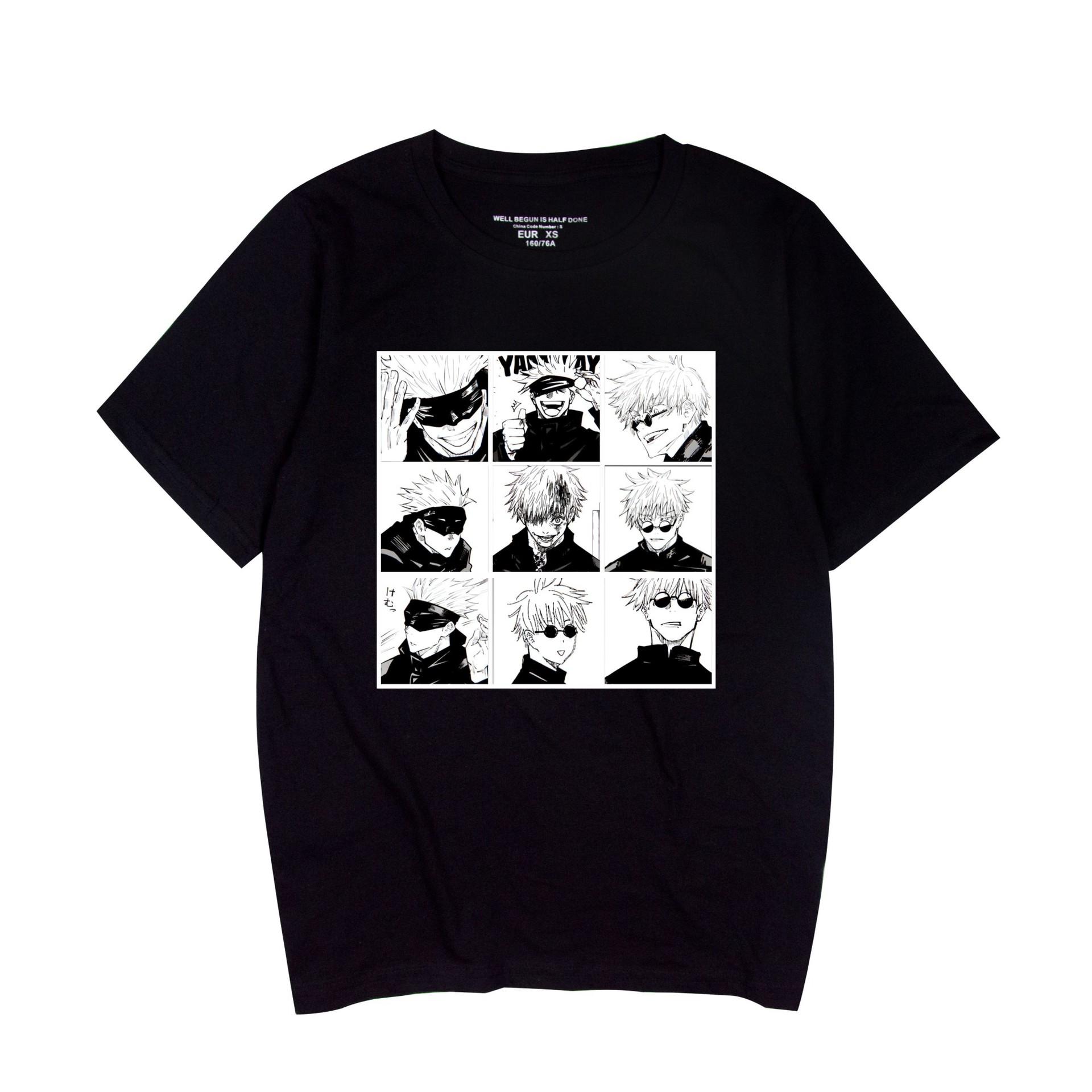 

Jujutsu Kaisen Anime Print Oversized T Shirt Women Men Boys Girls Summer Short Sleeve Funny Tshirt Graphic Tee Tops XS чёрный