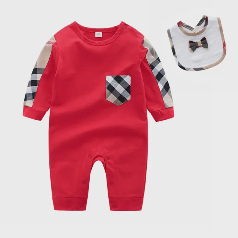 Newborn Baby Long-Sleeve Cotton Jumpsuit - Spring & Autumn Pajamas for Boys & Girls