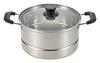 Pearl Metal Stainless Steel Deep Pot with Glass Lid, 22cm, with Strainer, Steamer, HC-529