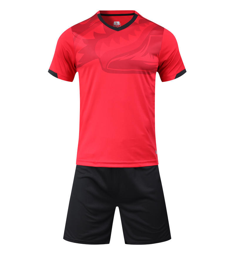 Football Suit Children S Clothing Men S And Women S Summer Games Team Training Clothing Children S Short Sleeve Sports Uniform 2002 24 красный