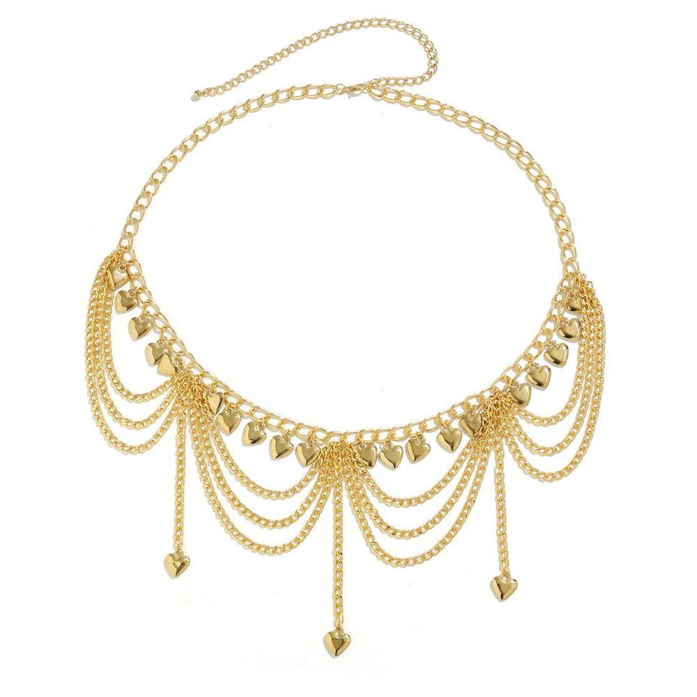 Silber Perlen Quaste Taille Kette Gold Metall Körper Kette Mode   Strand Zubehör