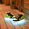 Spring and summer children's high-top casual shoes fashion light shoes rechargeable luminous shoes Velcro wings classmates