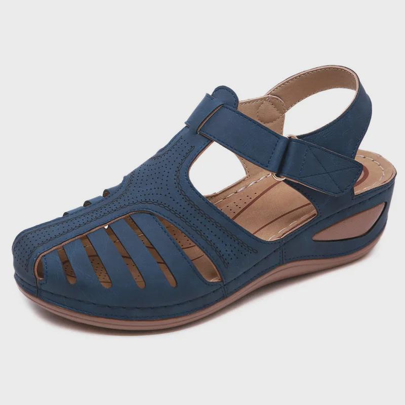 2023 Women's Large Size Hollow Wedge Round Toe Non-Slip Sandals - European & American Style