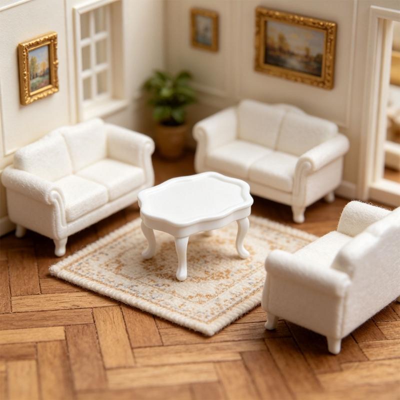 Compact 1/12 Scale Miniature Wooden Coffee Table For Dollhouses Decors Model Enthusiasts And DIY Craft Projects