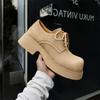 Chaussures en Cuir Pour Homme Plateforme Cuir Véritable Grande Taille Chaussures Designer Formelles Plateforme Décontractées Chaussures d'Extérieur