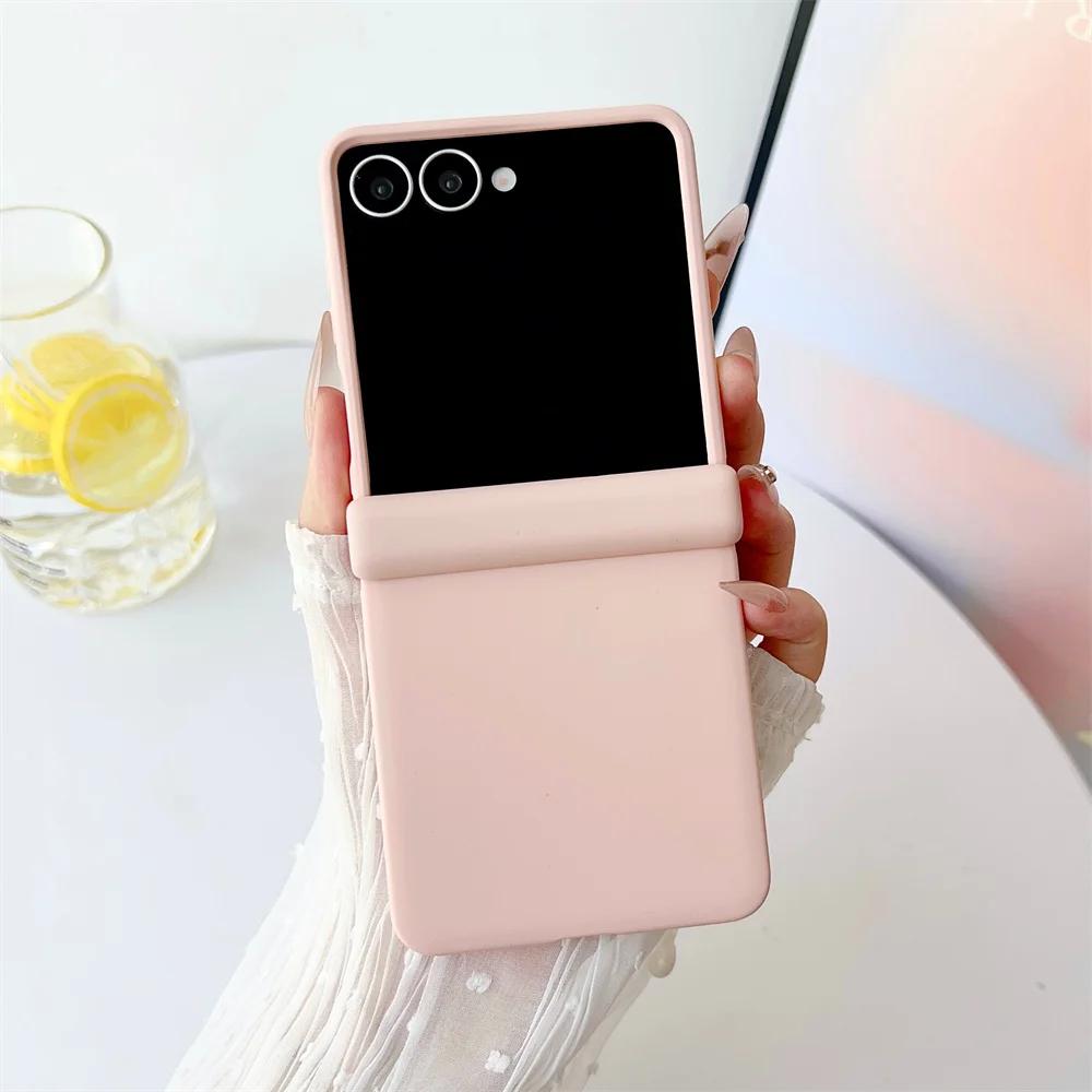 Candy Kleur Mat Huidgevoel Telefoonhoesje voor Samsung Galaxy Z Flip 7 FE 6 5 Flip 4 3 2-in-1 Scharnierbescherming Harde Achterkant