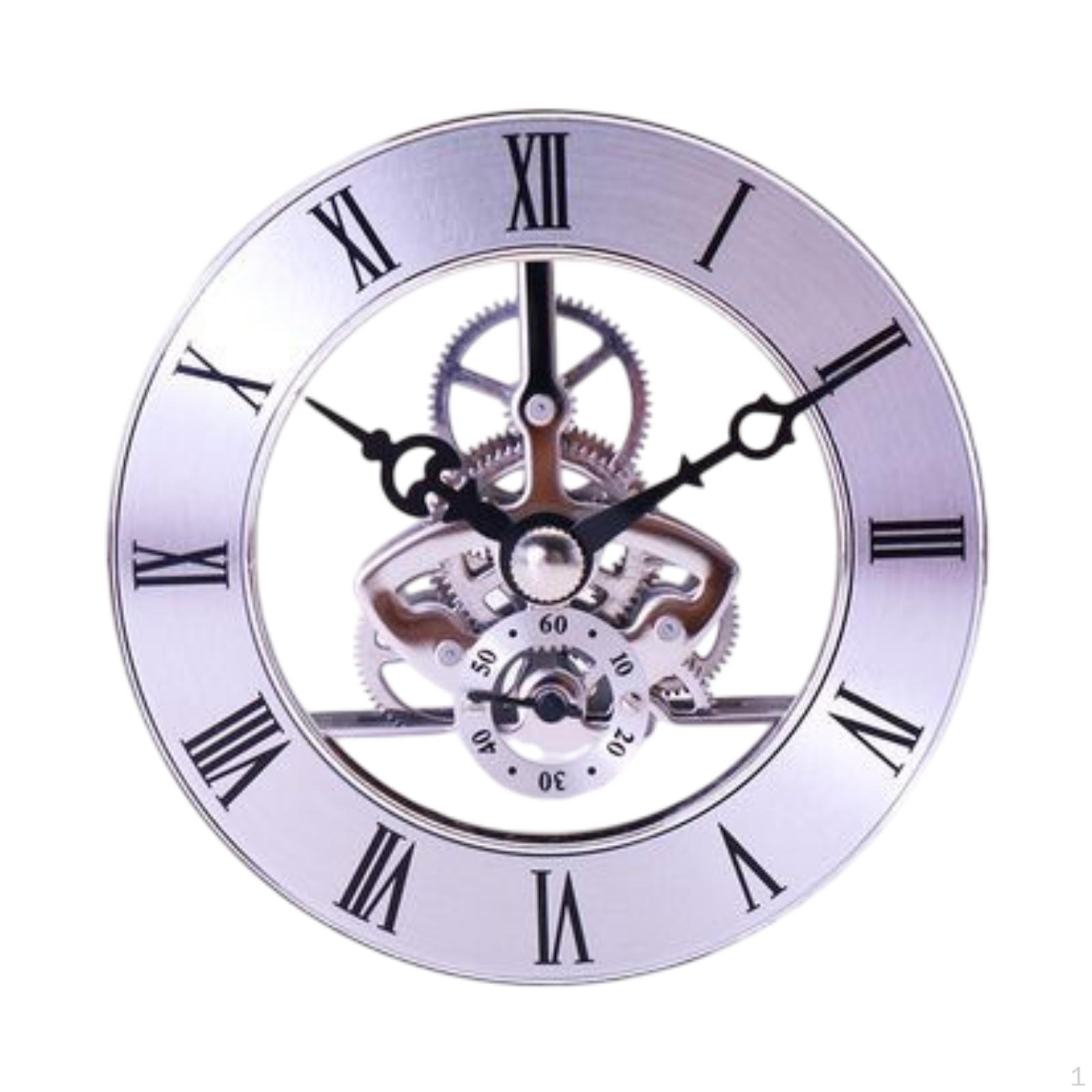 

12,6 см Круглая вставка для часов с римскими цифрами, механизм для самостоятельного изготовления для украшения серебряный