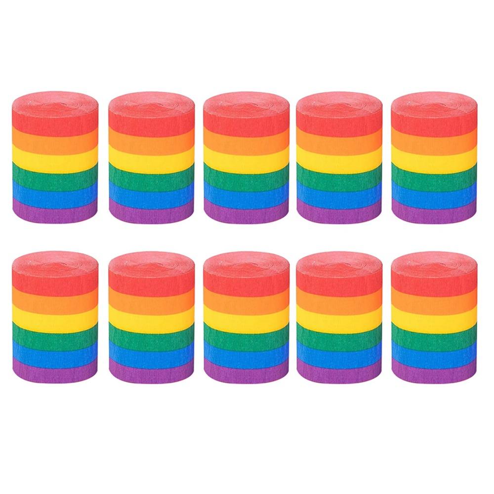 10Rolls DIY Decoration Crepe Tissue Paper Roll Colorful Crepe Paper Streamers  Gift Wrapping