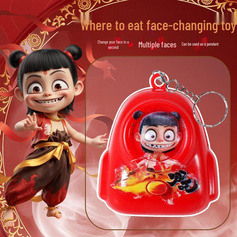 Nezha Backpack Style Face-Changing Toy: Magic Boy Doll from "Havoc at Sea" Movie Merchandise