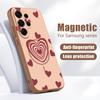 Magnetic For Magsafe Case For Samsung Galaxy S26 Ultra S25 Edge S24 Plus S23 FE S22 A17 A54 A55 A56 A57 5G Lovely Hearts Pattern Cover