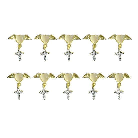 10Pcs Manicure Decorations Creative Shape Non-Fading Durable Excellent 3D Rhinestones Pendant Style Nail Art Jewelry Accessories
