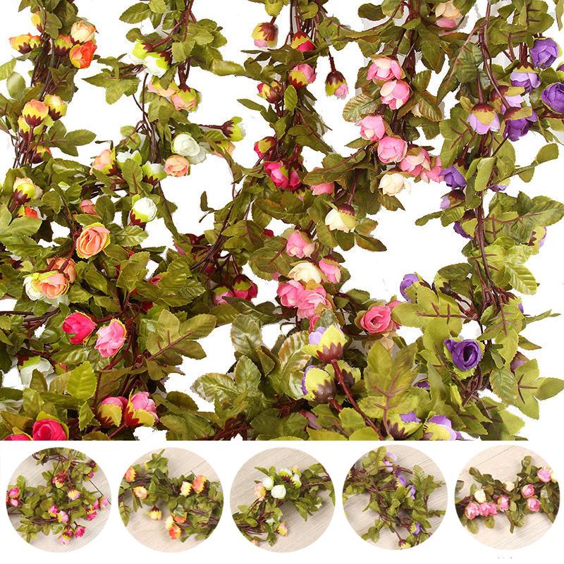 Flowers Artificial 42 Silk Rose Fake Flower Garland Vine Wedding Party Diy Decor