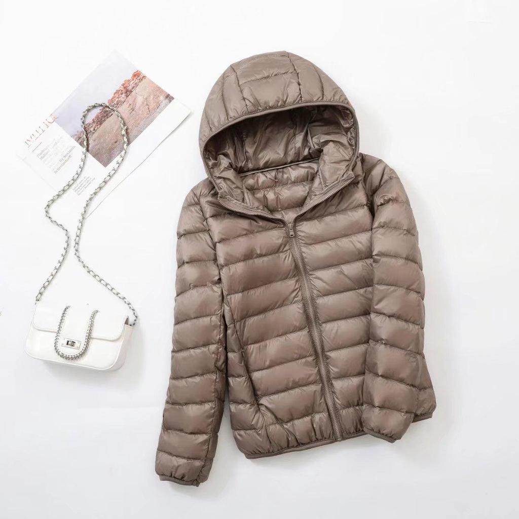 Women's Lightweight Hooded Down Jacket - Winter Collection, Plus Size Available