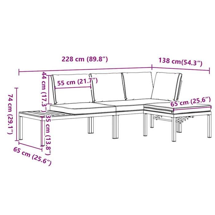 VidaXL Garden Lounge Set 3 Pcs with Cushions Black Aluminium, Garden Sofa Set, Patio Sofa Set, 3283680
