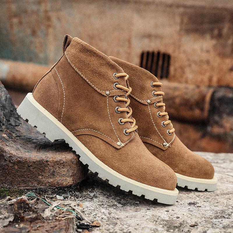 Martin Boots Men'S British Tooling Shoes Leather Short Boots Outdoor Desert Boots Women'S Boots Waterproof Locomotive Boots Men'S Boots