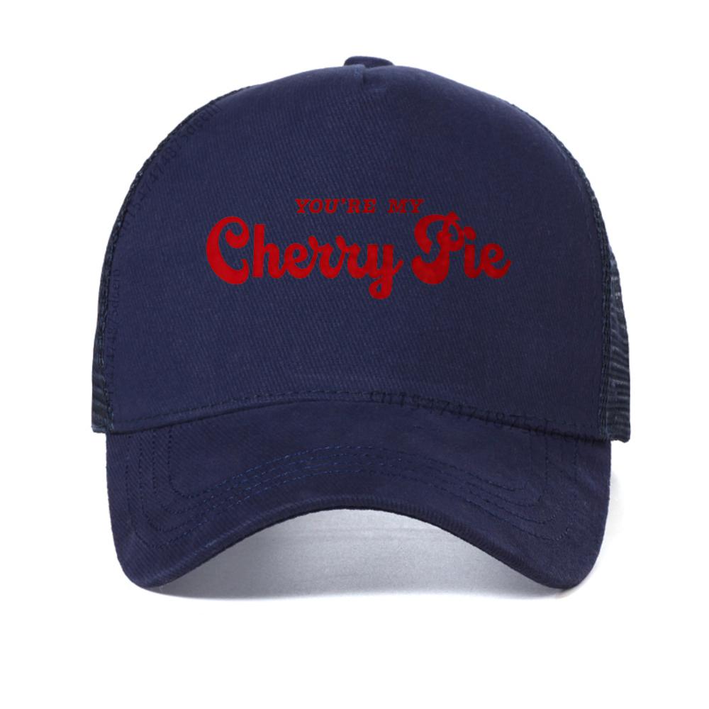 

You re My Cherry Pie Song baseball cap I Said I Love You First Album caps Selena Gomez & Benny Blanco Singer Graphic mesh hat Adjustable темно-синього кольору