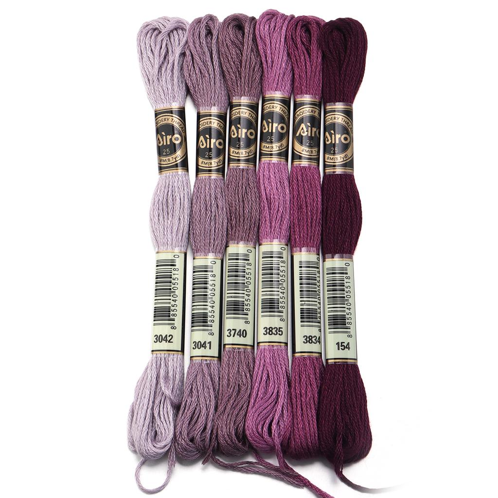 6pcs/lot Colorful Cross Stitch Threads Polyester Embroidery Threads DIY Hand Sewing Knitting Embroidery Supplies Accessories