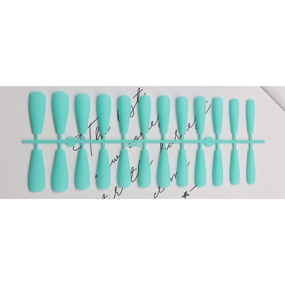 24pcs/set DIY Quick Nails Lengthened Ballet Matte T-shaped False Nails Multi-color Strips Finished Wear Manicure