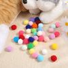18pcs 3cm Colorful Plush Cat Teaser Toy Balls Chew Durable Cat Toy Balls Cat Training Toy Balls ZSY