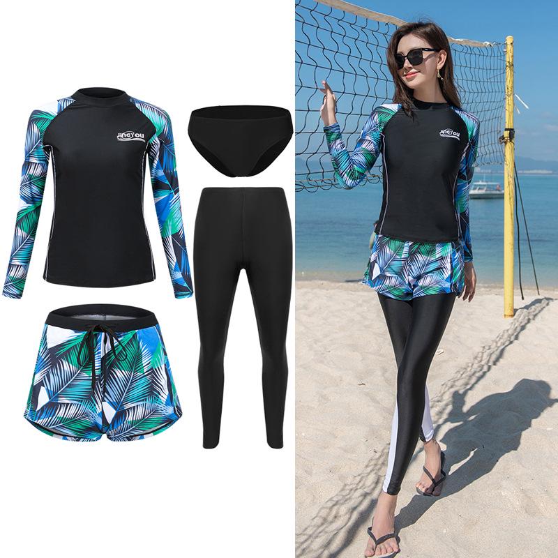 Unisex Sun Protection Long Sleeve Wetsuit Set for Snorkeling & Surfing