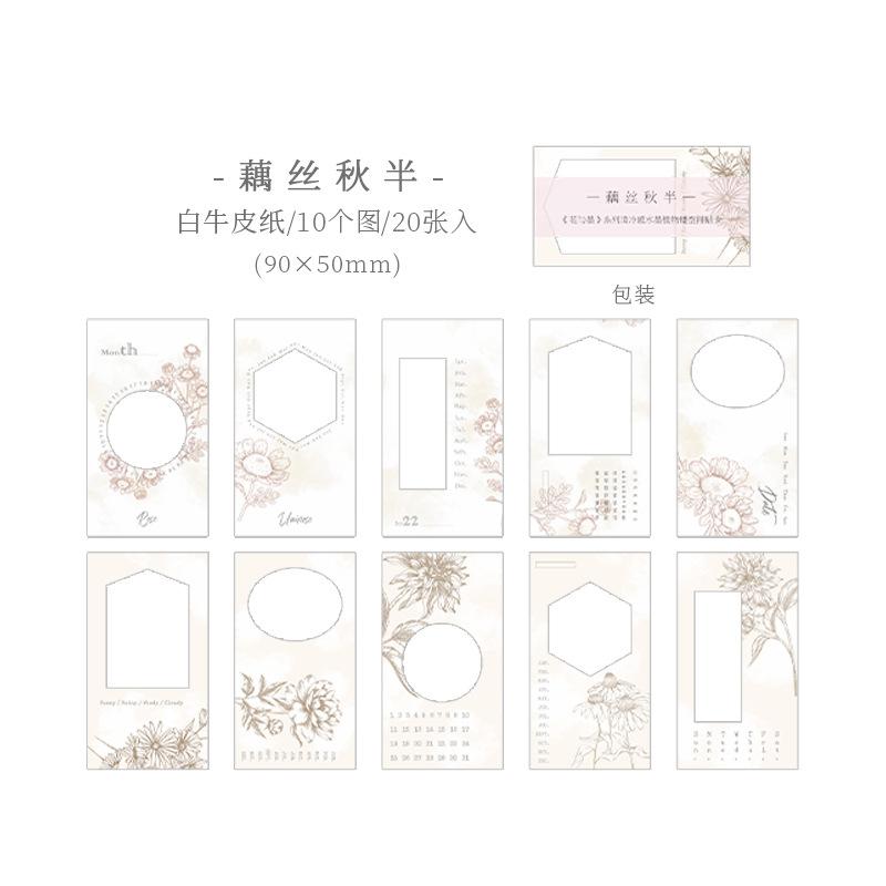20 Stuks Inktwas Schilderij Patroon Uitgesneden Materiaal Papier Traditioneel Chinees Landschap Bloemen Motieven Ideaal voor Journal