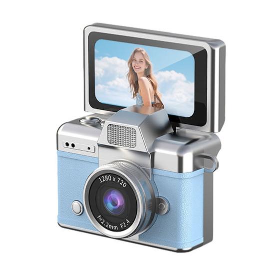 Thumb-Sized Flip Screen Mini Camera Tiny Retro Keychain Digital Camera with 1.47" LCD Screen Vintage