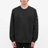 Stone Island Long Sleeve Solid Color Compass Badge Crewneck Sweatshirt Men sweatshirt Black 731564450-V0029