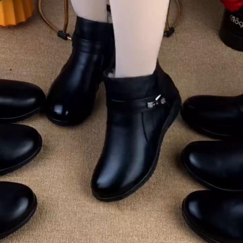 New soft-soled velvet warm cotton shoes women's winter thickened non-slip middle-aged shoes women's fashion short boots