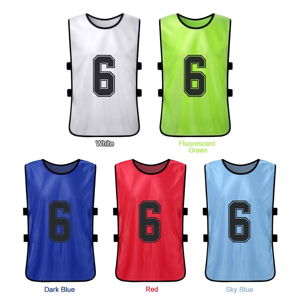 24PCS Football Pinnies Quick Drying Soccer Jerseys Youth Sports Scrimmage Basketball Team Training Numbered Bibs