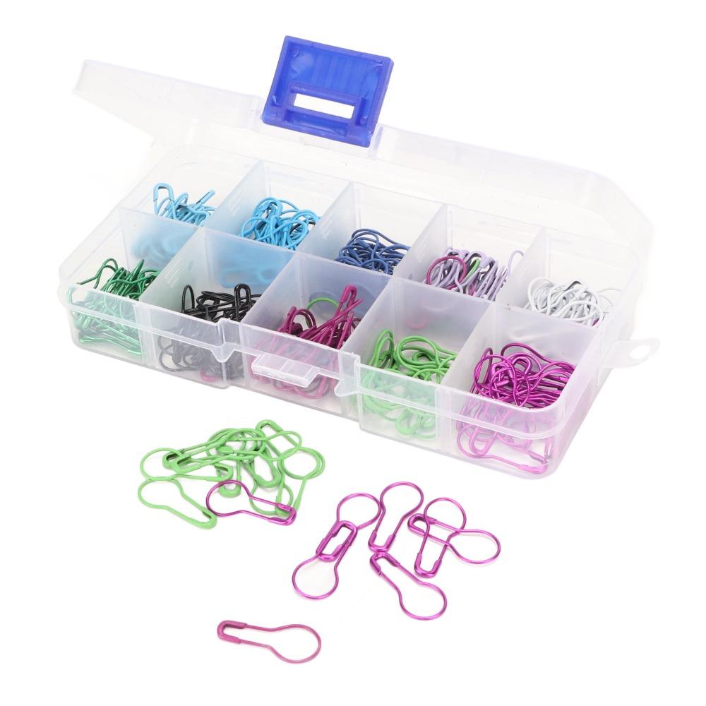 600pcs Colored Iron Safety Bulb Pins Plastic Storage Box Metal Knitting Pins  For DIY Craft Making
