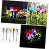 balacoo Garden Solar Lights Decorative 5pcs Tulip Design Solar Lawn Light Solar-Powered Ground Lamps Led Stake Lights for Outdoor Night Lighting