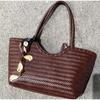 Französische Retro Gewebte Eimer Tasche Leder Tragetasche Leichte Umhängetasche Sommer Boho Stil Für Strand Schicke Handtasche Mit Passender Tasche