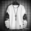 Korean Style Color-Blocked Crew Neck Sweatshirt with Triangle Design