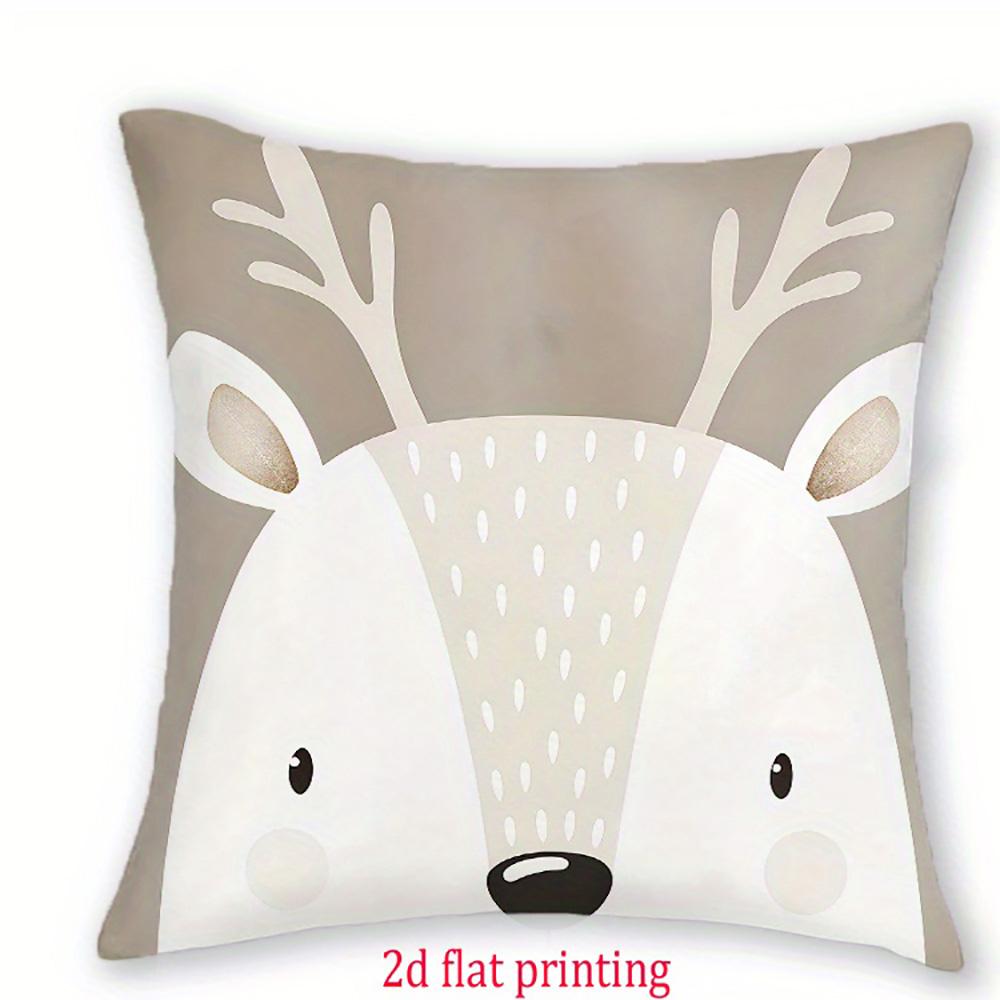 

1/4pcs Cute Animal-Patterned Pillowcases with 2d Flat Printing Sofa cushion cover home bedroom room decoration 45x45cm