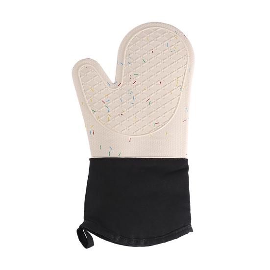 Oven Mitts Insulated Gloves Heat Resistant Silicone Kitchen Gloves with Anti-Slip Horizontal Stripes Thick Grip Reusable Kitchen Gloves Home Family