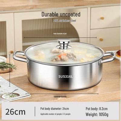 Zhishi 316 Stainless Steel Thickened Soup Pot