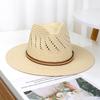 Spring and summer new men's top hat Panama straw hat sunshade sun protection beach hat women's summer jazz hat