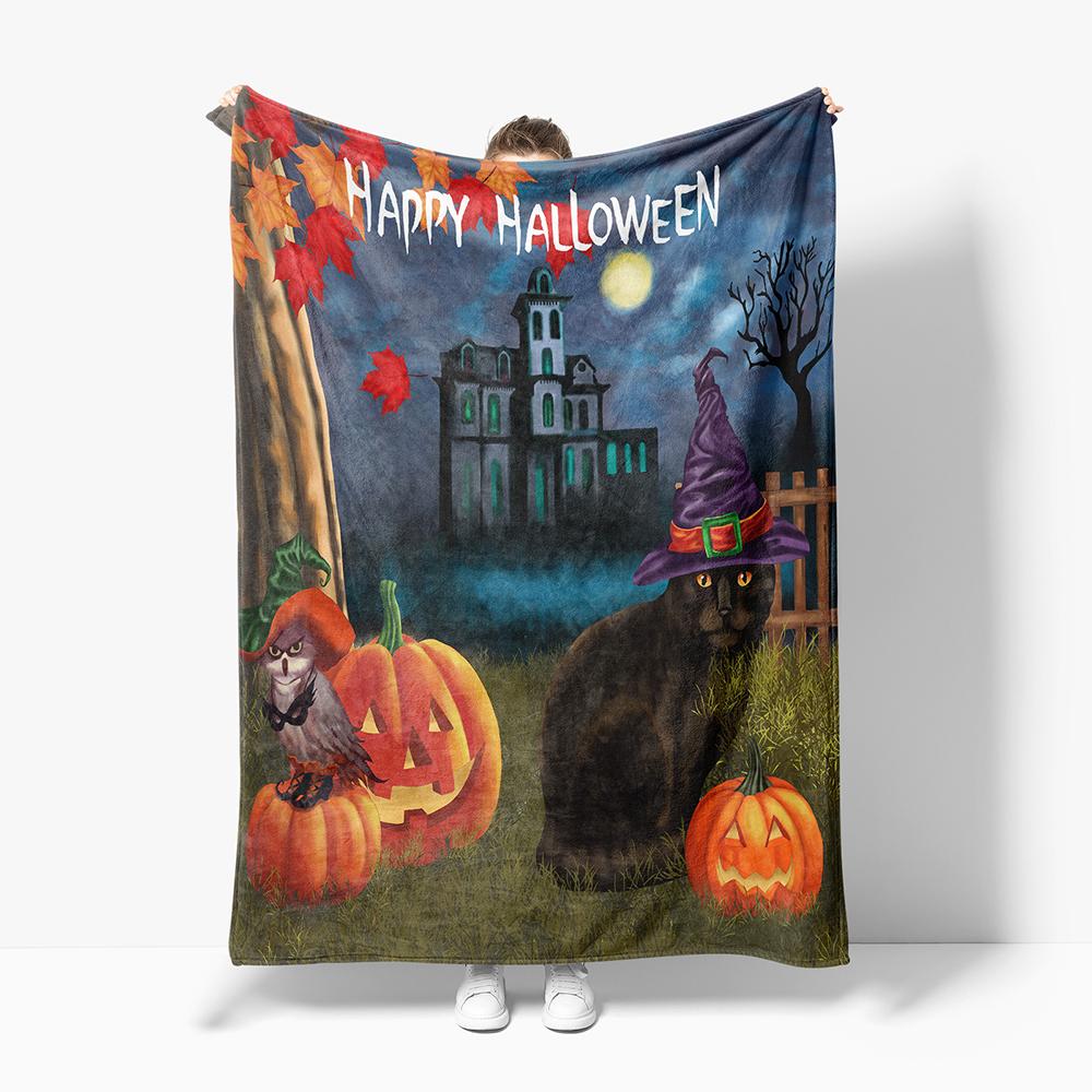 

Меховое одеяло в скандинавском стиле на Хэллоуин, эстетическое двойное и одинарное коврик для пикника размера «queen-size», удобный мягкий чехол, домашний декор M