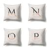 Polyester Pillow Case Black Gold Watercolor Home Furnishing 26 English Letters Printed Waist Cushion Sofa Pillow Case