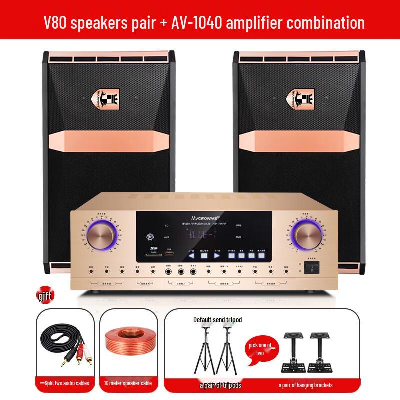 MVCORWNS AV-1040 10-inch KTV & Home Theater Audio System CN Plug (adapter Included)