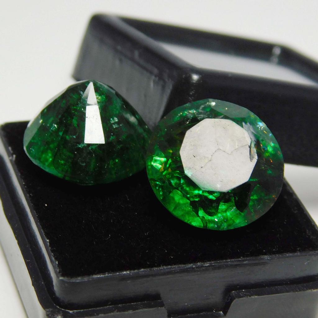 Сертифікований 19 каратний натуральний зелений колумбійський смарагд, розсипний дорогоцінний камінь, кругла форма