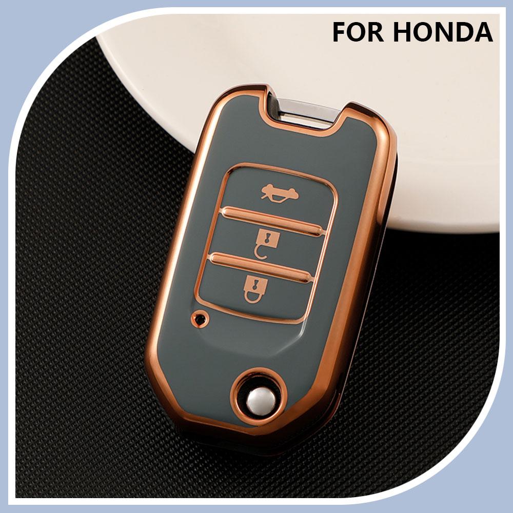Car Flip Key Case Full Cover for Honda Civic HRV HR-V CRV XRV CR-V Crider Odyssey Pilot Fit Accord Shell Protector Accessories